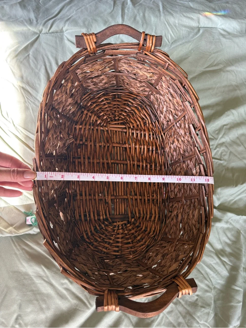 Woven Brown Decorative Storage Basket with Handles